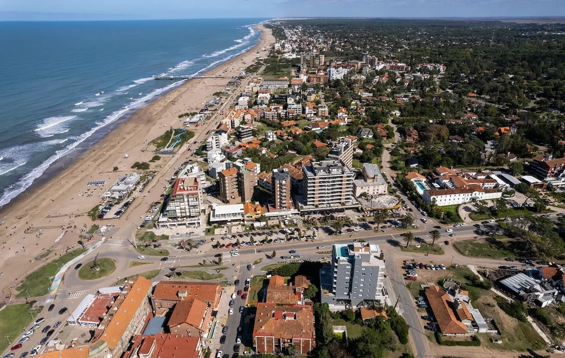 La costa de Pinamar vista desde el aire
